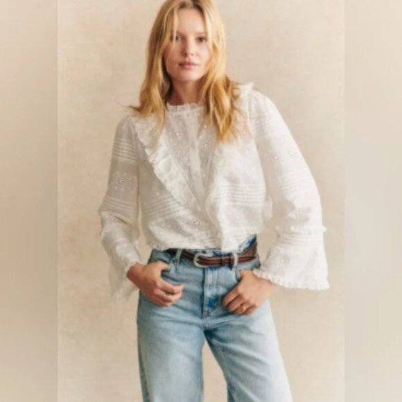 Sezane Nele Shirt in Ecru - Picture 1 of 8